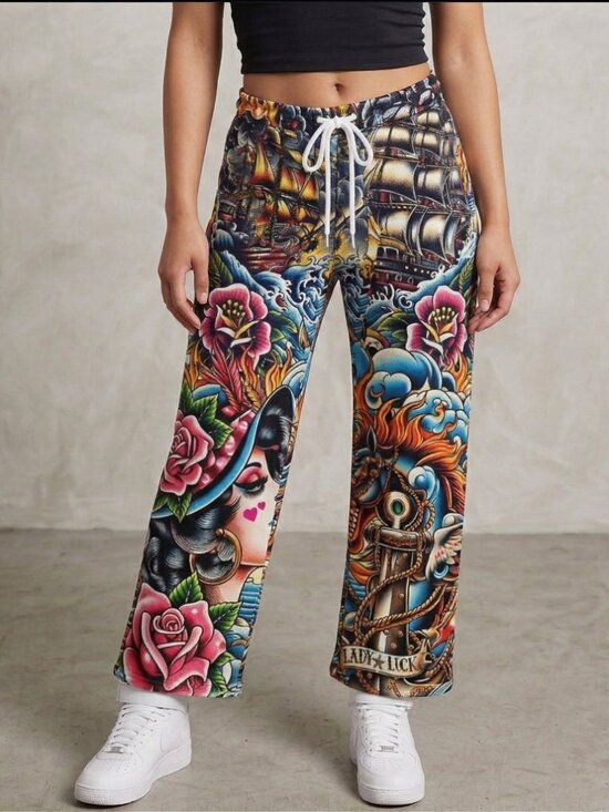 Conceptual Subculture Pants - MESH Tattoo Pants Conceptual Subculture One Size fits Small Medium Beach Cover